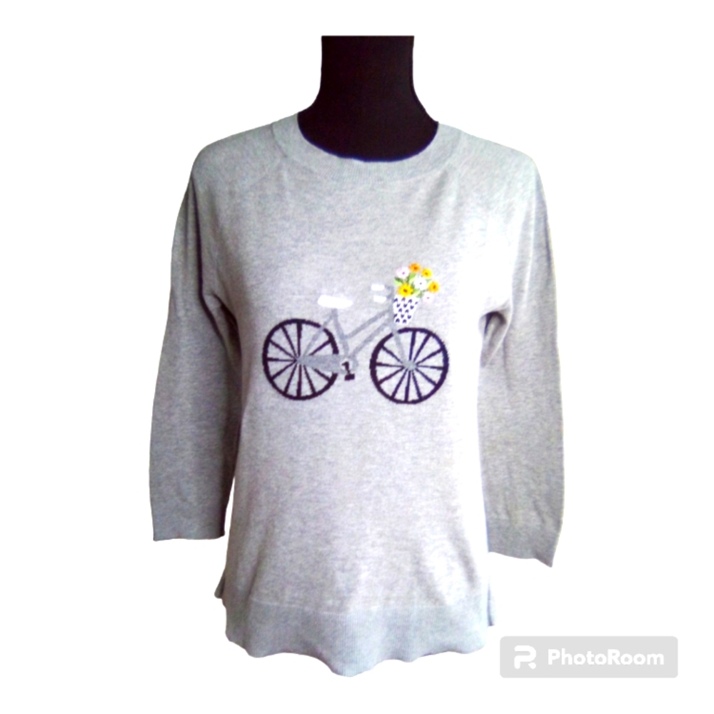 Loft gray long sleeve sweater